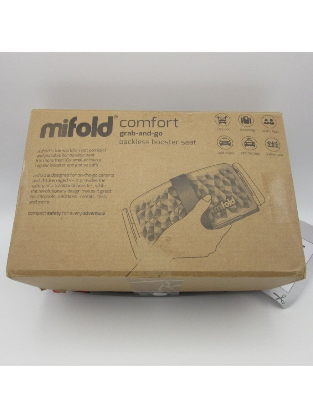 Mifold Comfort Grab-And-Go Backless Booster Seat For Kids Aged 4+  Compact Porta